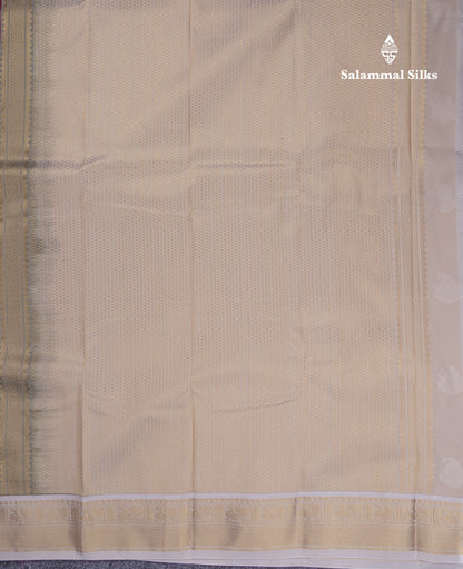 Beautiful Dark Maroon Semi Silk Saree With Contrast Cream Sandal Traditional Border
