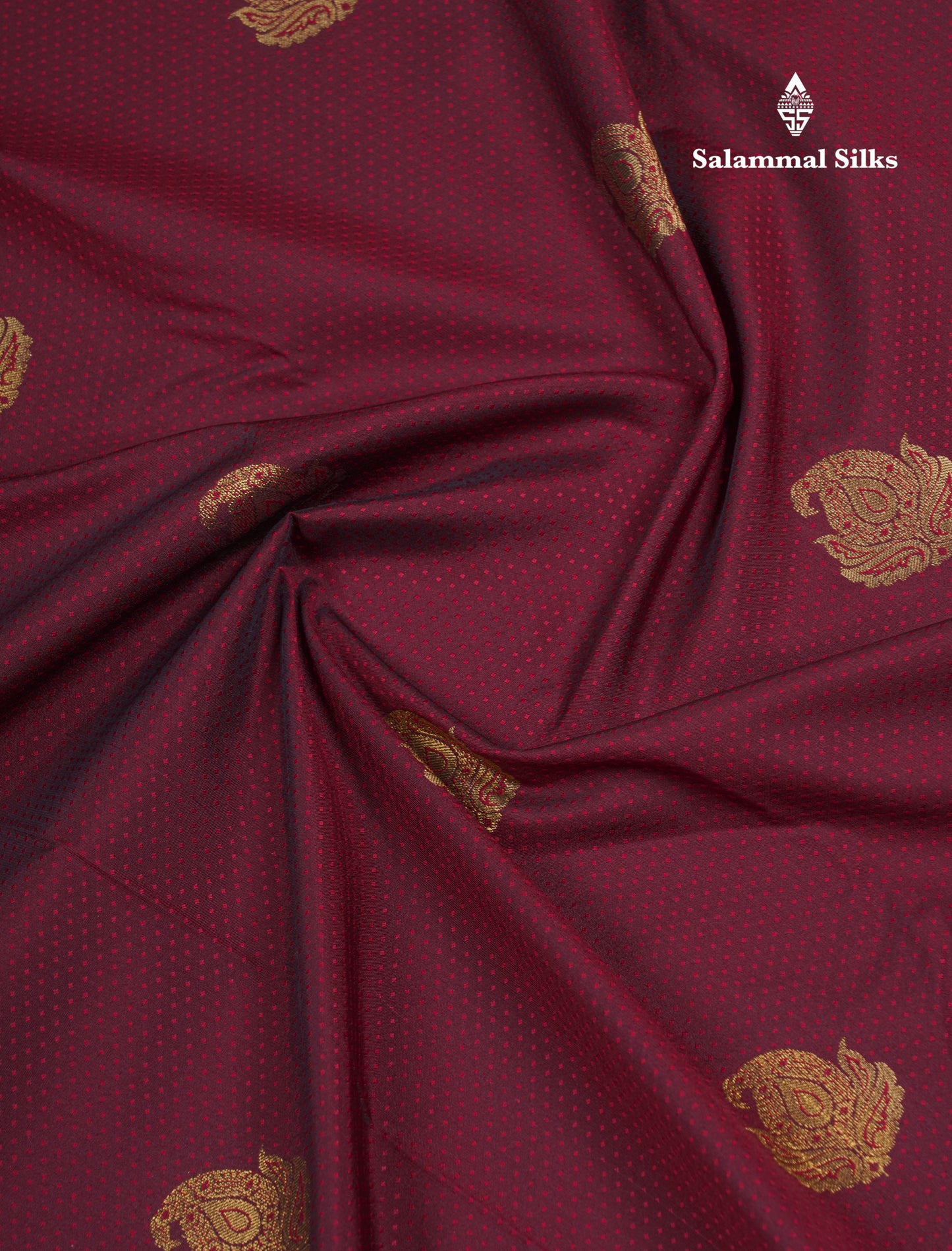 Beautiful Dark Maroon Semi Silk Saree With Contrast Cream Sandal Traditional Border