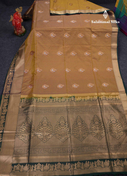 Beautiful Dark Purple Silver & Gold Zari  Semi Soft Silk Saree With Contrast Bottle Green Traditional Pallaku  Evening Morning Border
