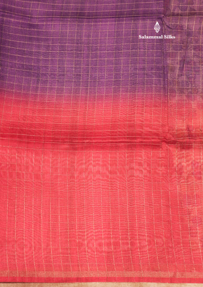 Fancy Cotton Mix Saree MultiColour Body Checks With Floral Kalamkari Blouse