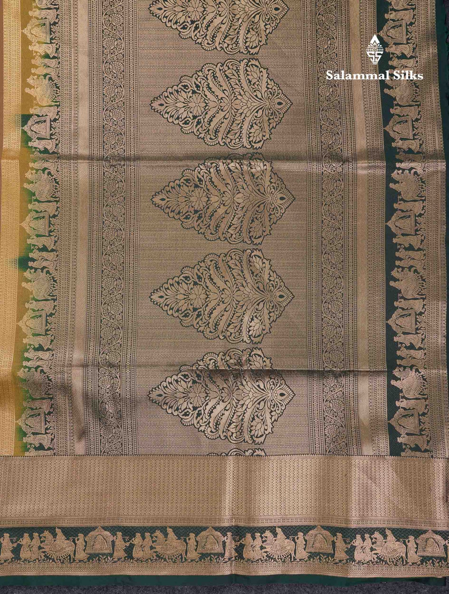 Beautiful Dark Purple Silver & Gold Zari  Semi Soft Silk Saree With Contrast Bottle Green Traditional Pallaku  Evening Morning Border
