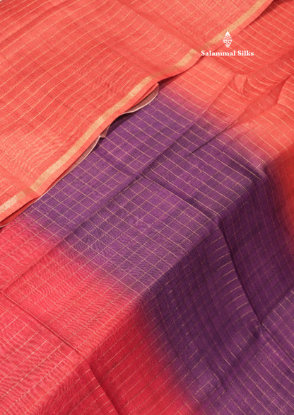 Fancy Cotton Mix Saree MultiColour Body Checks With Floral Kalamkari Blouse