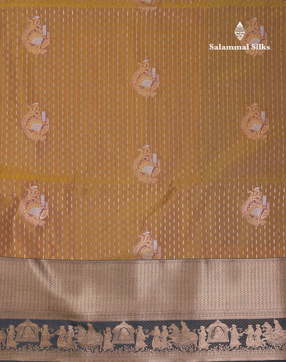 Beautiful Dark Purple Silver & Gold Zari  Semi Soft Silk Saree With Contrast Bottle Green Traditional Pallaku  Evening Morning Border