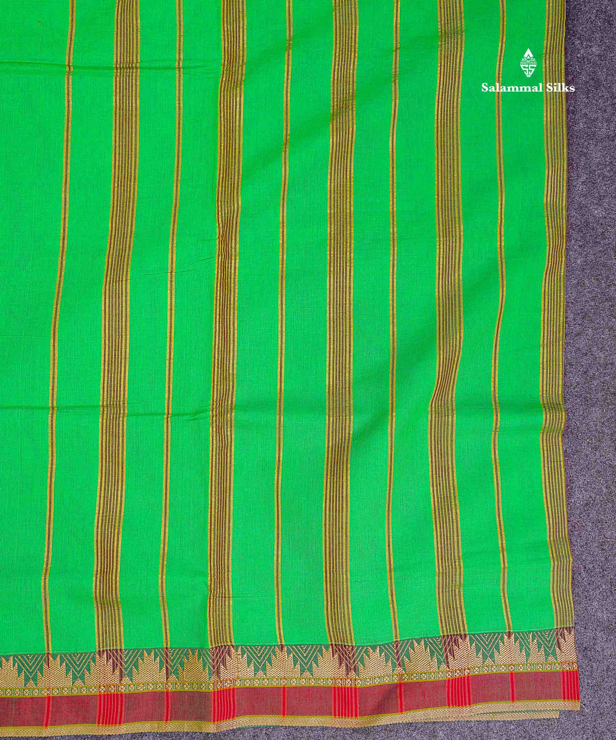9 Yards Beautiful Reddish Pink Plain Pure Cotton Saree With Maroon Traditional Temple Border