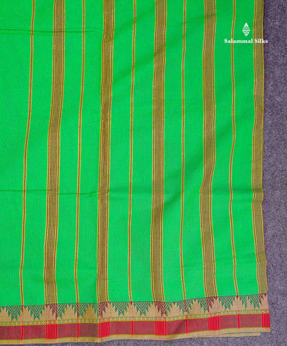 9 Yards Beautiful Reddish Pink Plain Pure Cotton Saree With Maroon Traditional Temple Border