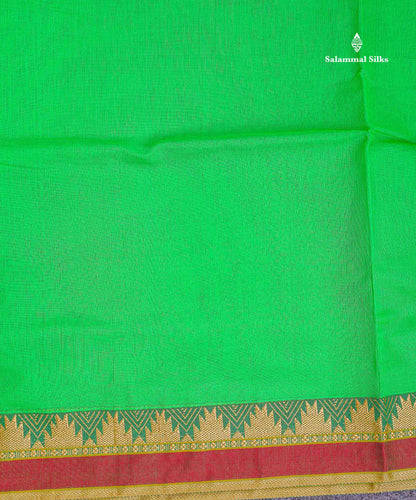 9 Yards Beautiful Reddish Pink Plain Pure Cotton Saree With Maroon Traditional Temple Border