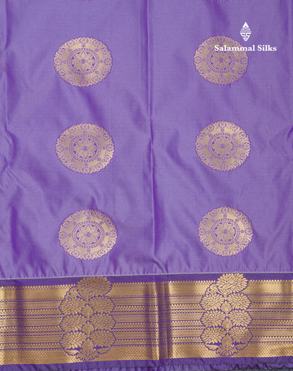 Beautiful Lavender Semi Silk Saree With Contrast Bottle Green Blouse