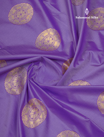 Beautiful Lavender Semi Silk Saree With Contrast Bottle Green Blouse