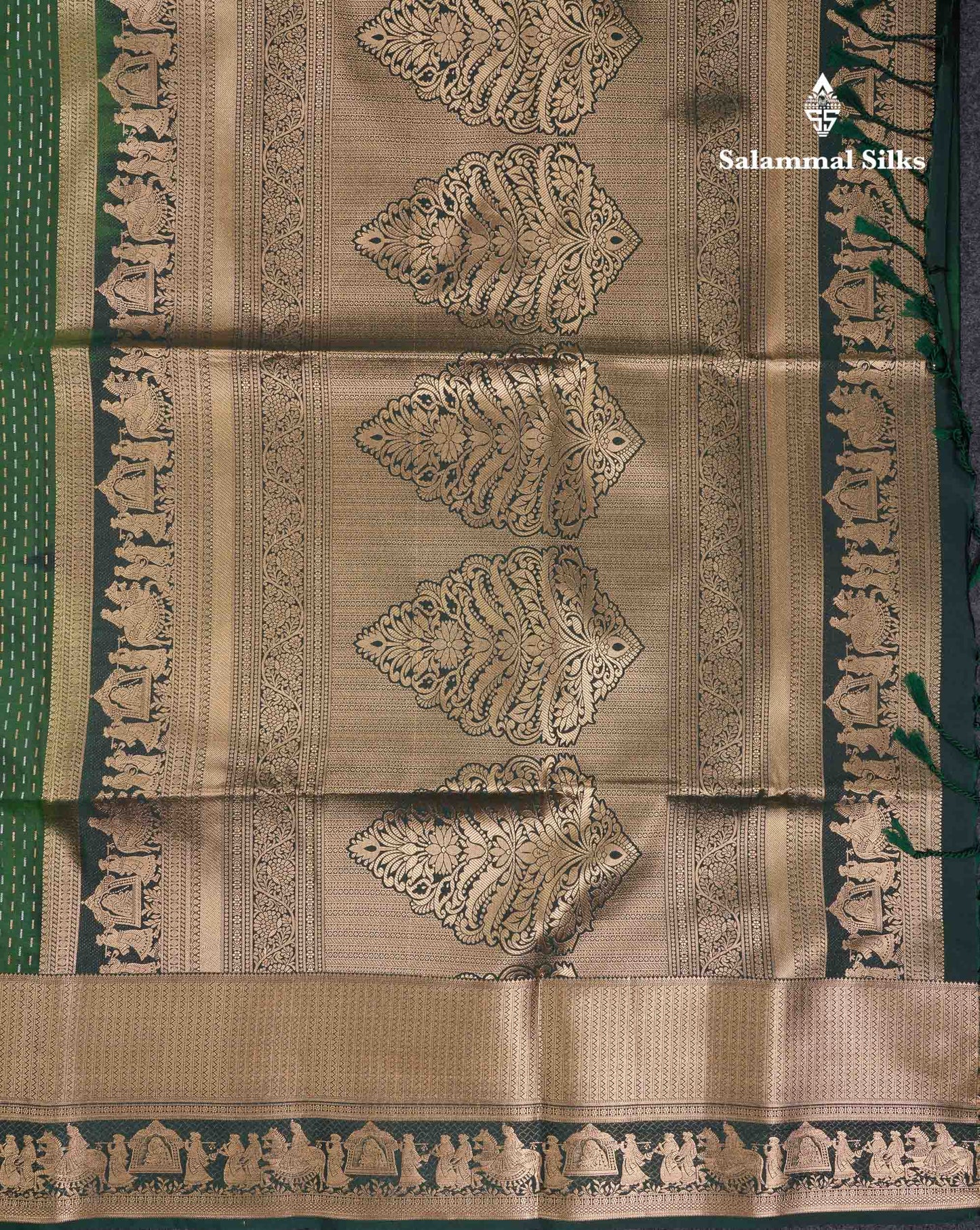 Beautiful Dark Purple Silver & Gold Zari  Semi Soft Silk Saree With Contrast Bottle Green Traditional Pallaku  Evening Morning Border