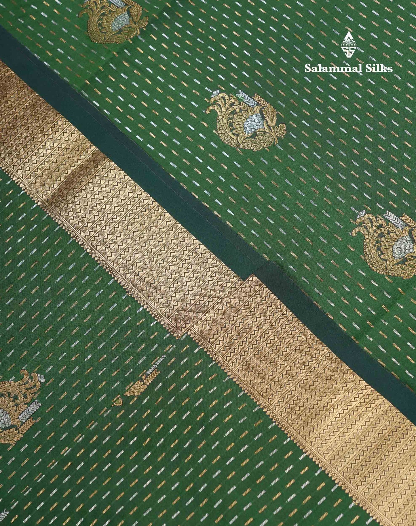 Beautiful Dark Purple Silver & Gold Zari  Semi Soft Silk Saree With Contrast Bottle Green Traditional Pallaku  Evening Morning Border