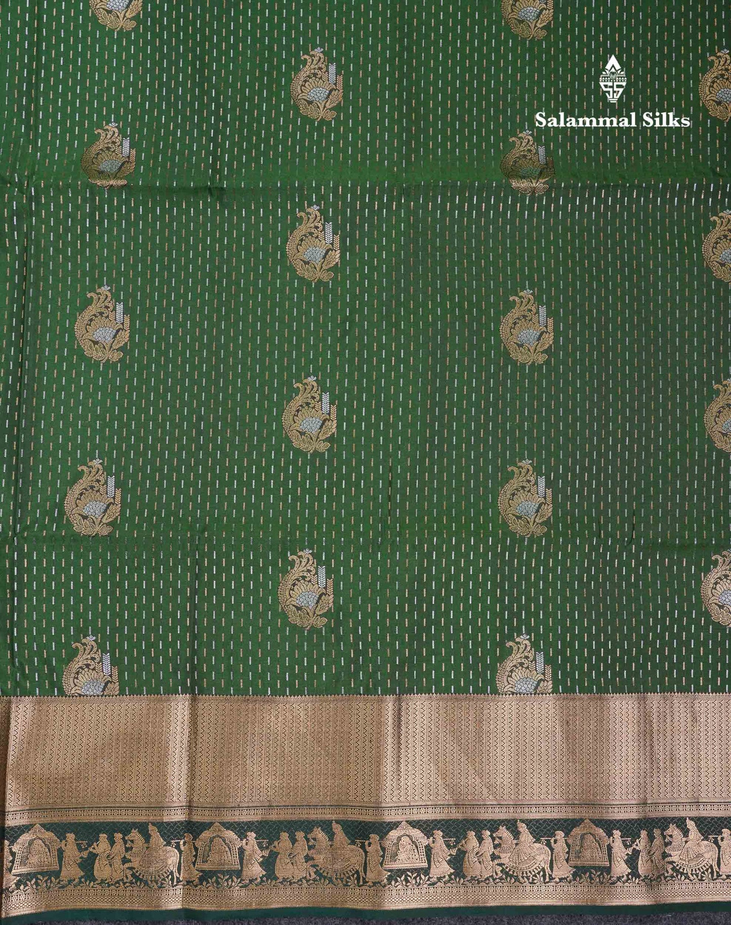 Beautiful Dark Purple Silver & Gold Zari  Semi Soft Silk Saree With Contrast Bottle Green Traditional Pallaku  Evening Morning Border