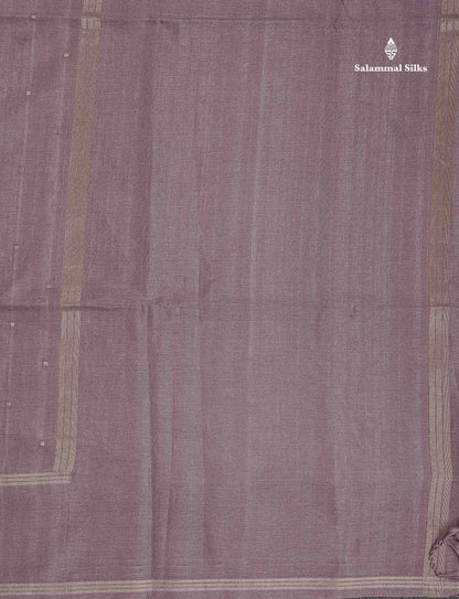 Semi Tussar Saree - Peach Colour Body With Plain Border