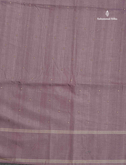 Semi Tussar Saree - Peach Colour Body With Plain Border