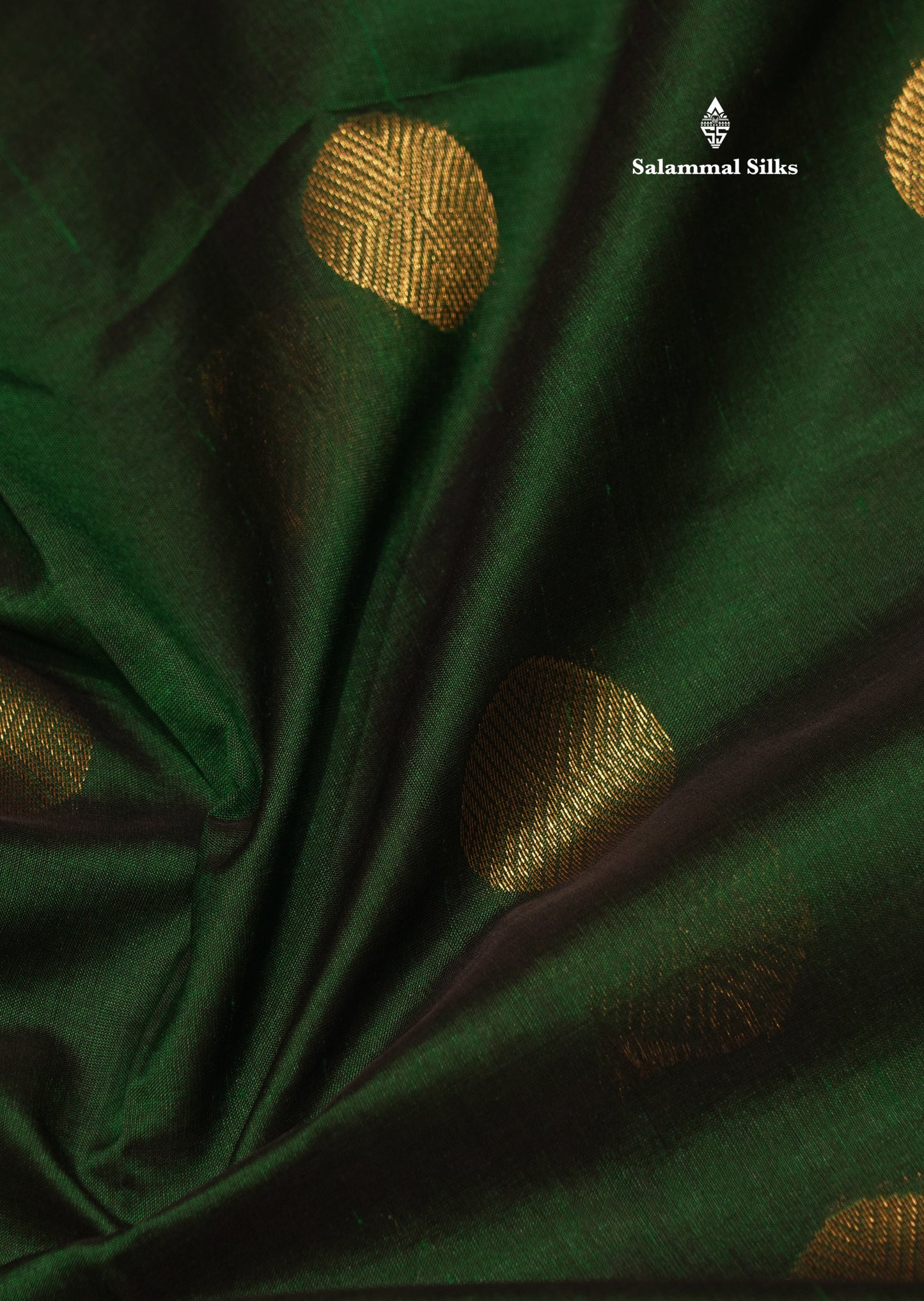 Bottle Green Colour Pure Silk Cotton Saree With Contrast Mustard Yellow Border