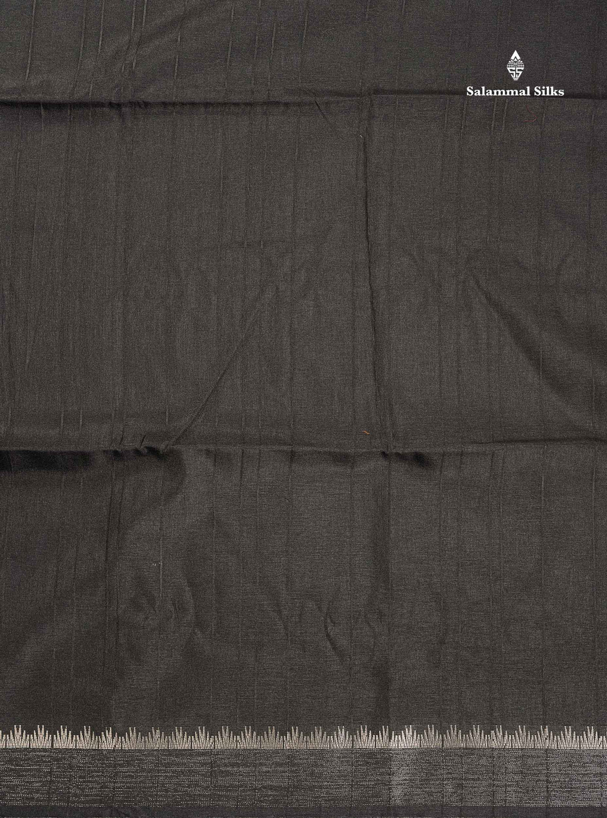 Semi Tussar Saree - Black Colour Plain Body With Fancy Border