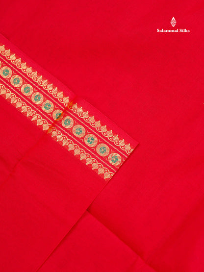9 Yards Beautiful Light Green Plain Pure Cotton Saree With Meena Kari Thread Work Border