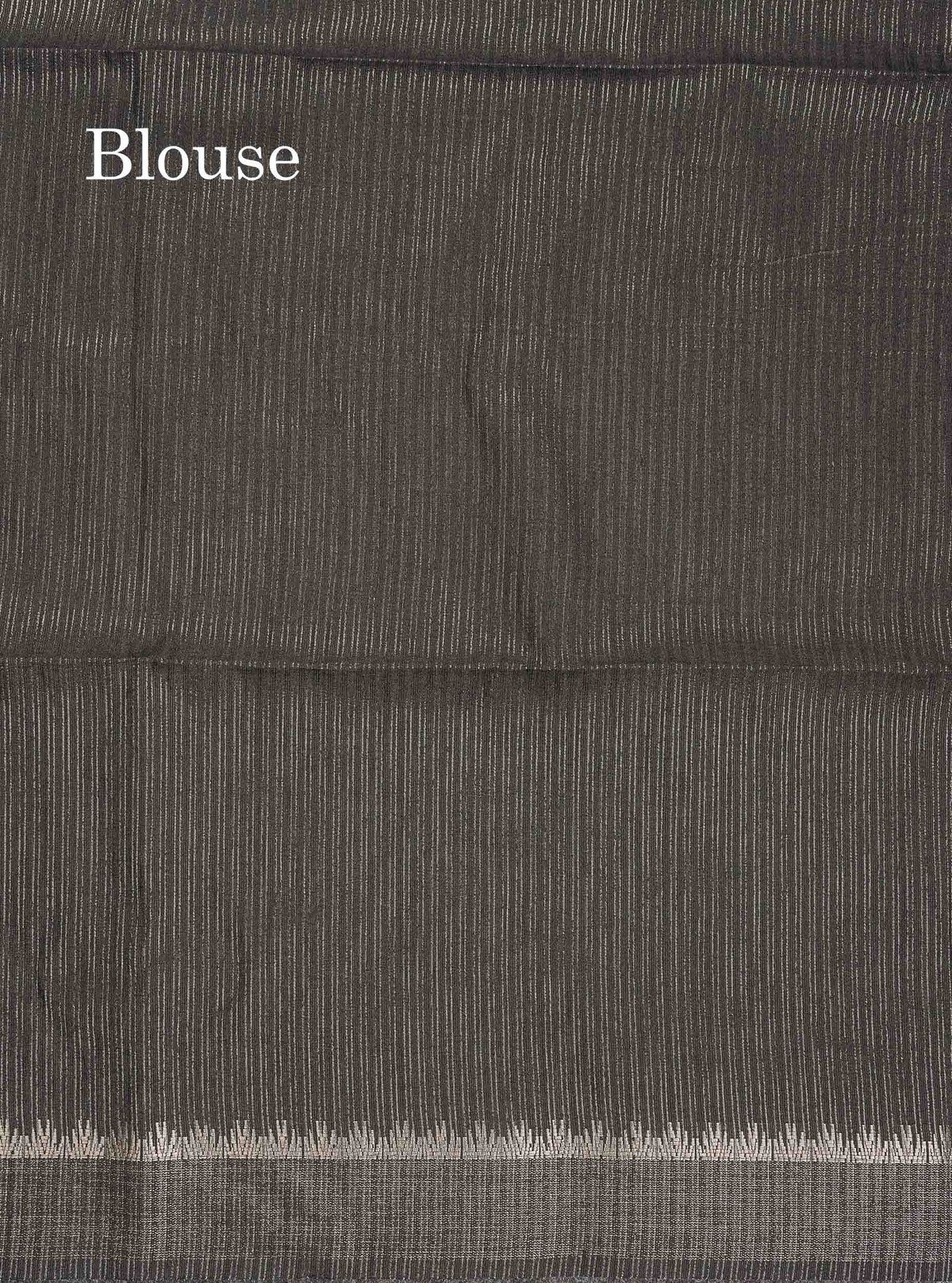 Semi Tussar Saree - Black Colour Plain Body With Fancy Border