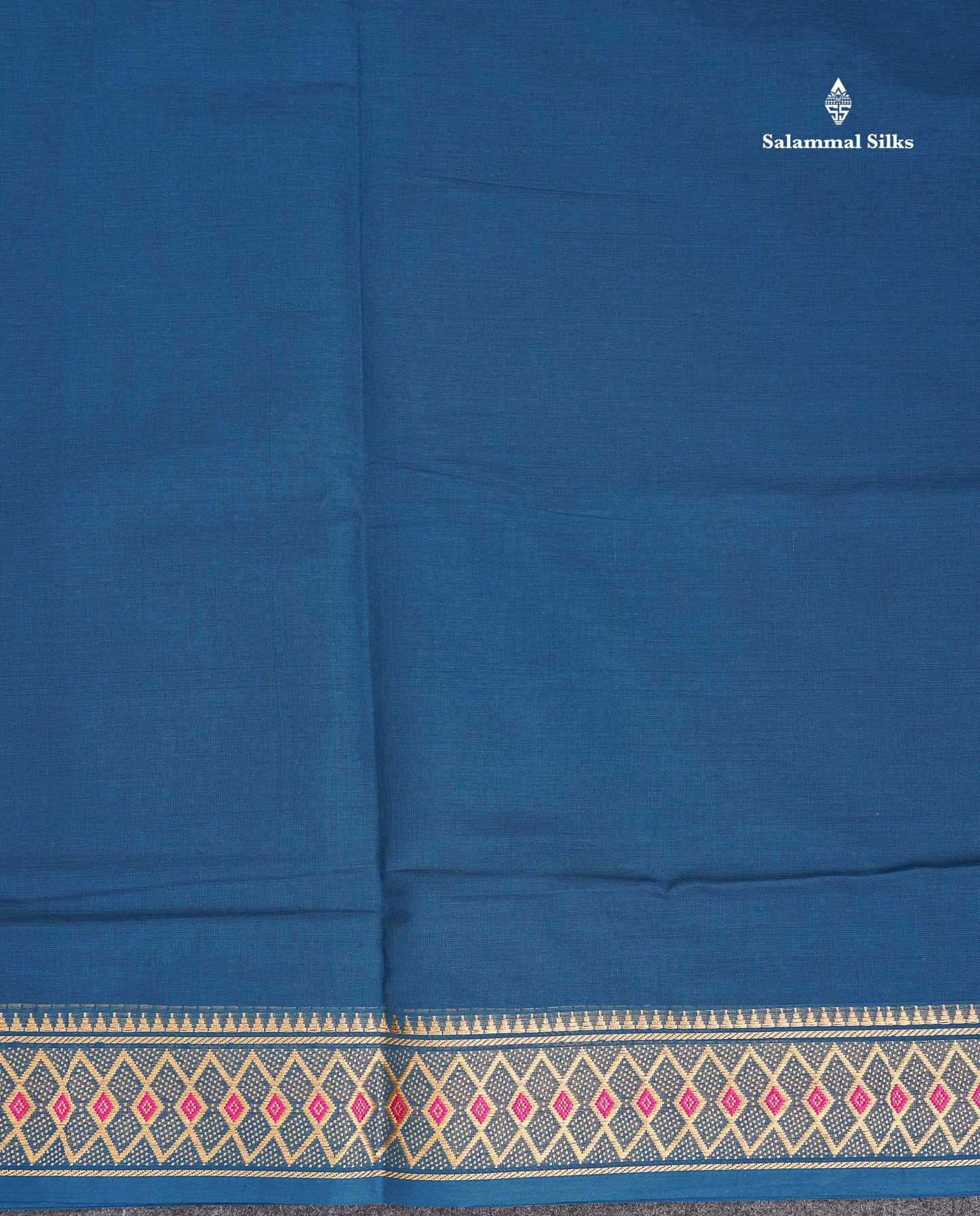9 Yards Beautiful Reddish Pink Plain Pure Cotton Saree With Maroon Traditional Temple Border
