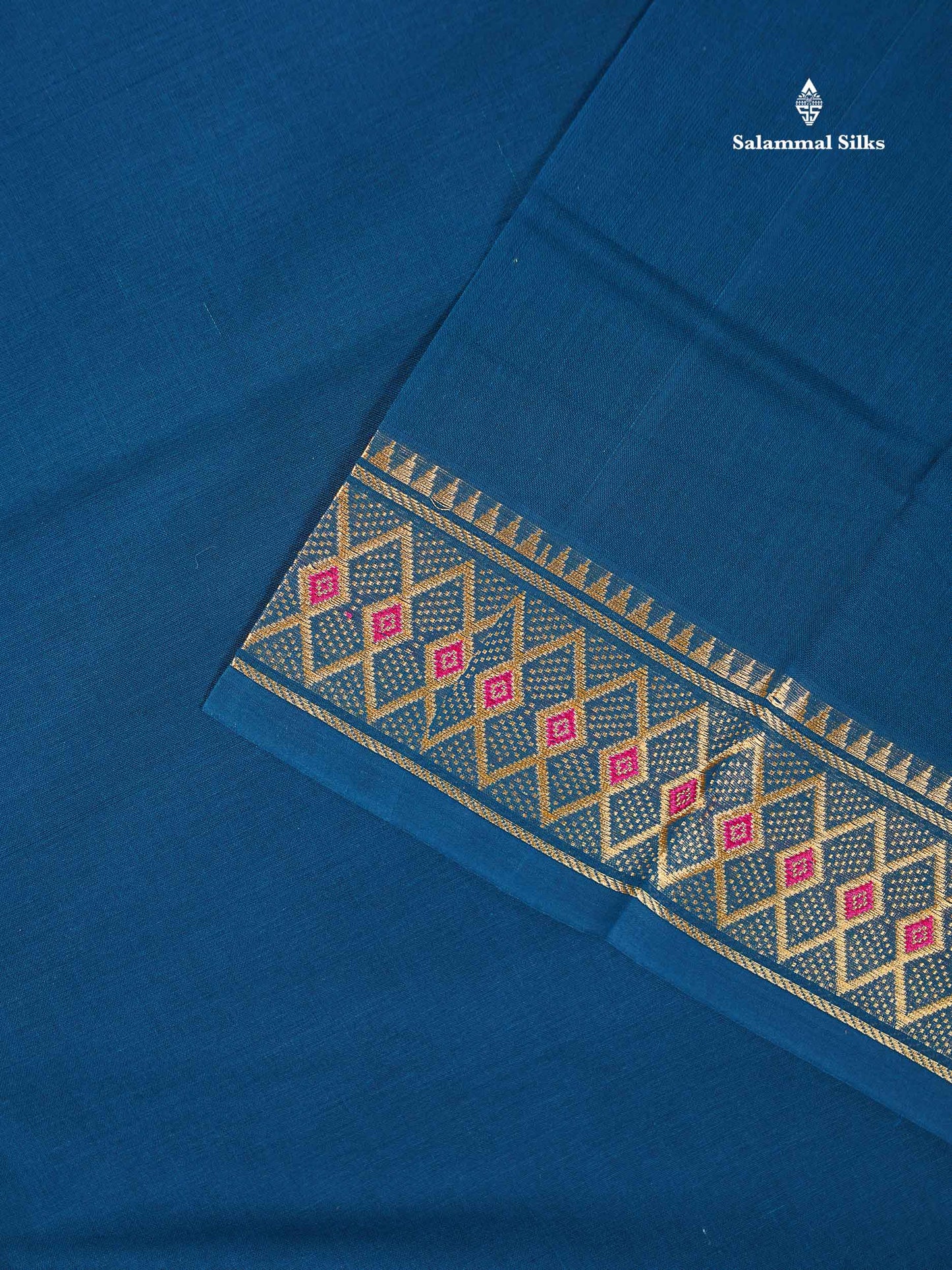 9 Yards Beautiful Reddish Pink Plain Pure Cotton Saree With Maroon Traditional Temple Border