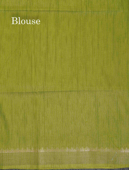 Semi Tussar Saree - Black Colour Plain Body With Fancy Border