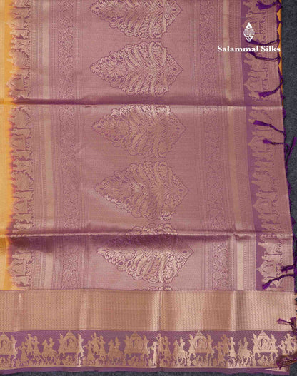 Beautiful Dark Purple Silver & Gold Zari  Semi Soft Silk Saree With Contrast Bottle Green Traditional Pallaku  Evening Morning Border