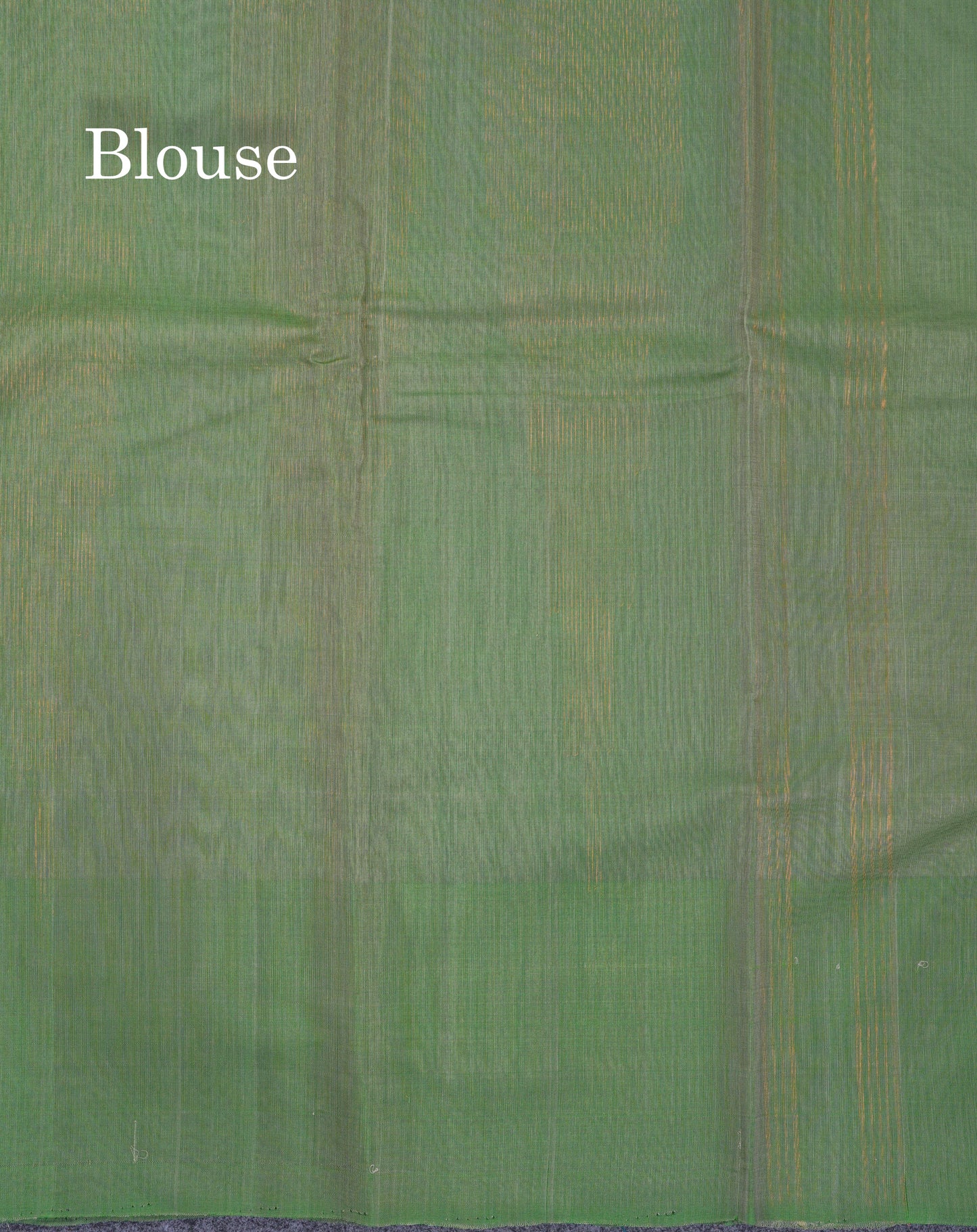 Beautiful Moss Green Pure Cotton Saree With Contrast Light Green One Side Border
