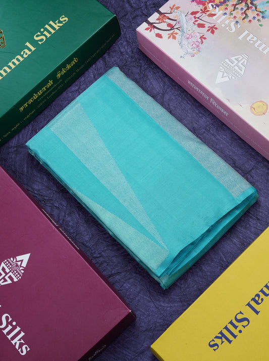 Sky Blue Colour Fancy Pure Kanjivaram Silk Saree With Blouse