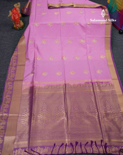 Beautiful Dark Purple Silver & Gold Zari  Semi Soft Silk Saree With Contrast Bottle Green Traditional Pallaku  Evening Morning Border