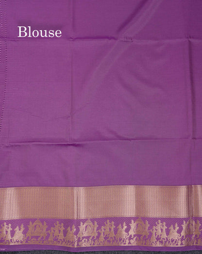 Beautiful Dark Purple Silver & Gold Zari  Semi Soft Silk Saree With Contrast Bottle Green Traditional Pallaku  Evening Morning Border