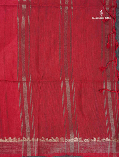 Semi Tussar Saree - Black Colour Plain Body With Fancy Border