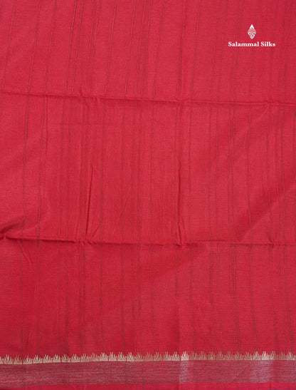 Semi Tussar Saree - Black Colour Plain Body With Fancy Border