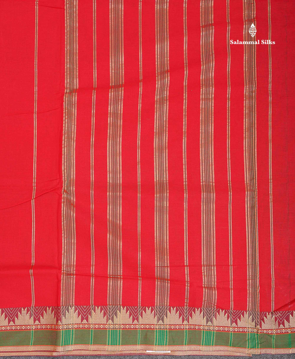 9 Yards Beautiful Reddish Pink Plain Pure Cotton Saree With Maroon Traditional Temple Border