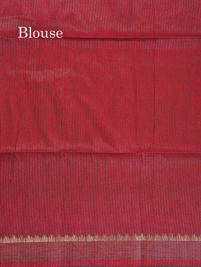 Semi Tussar Saree - Black Colour Plain Body With Fancy Border