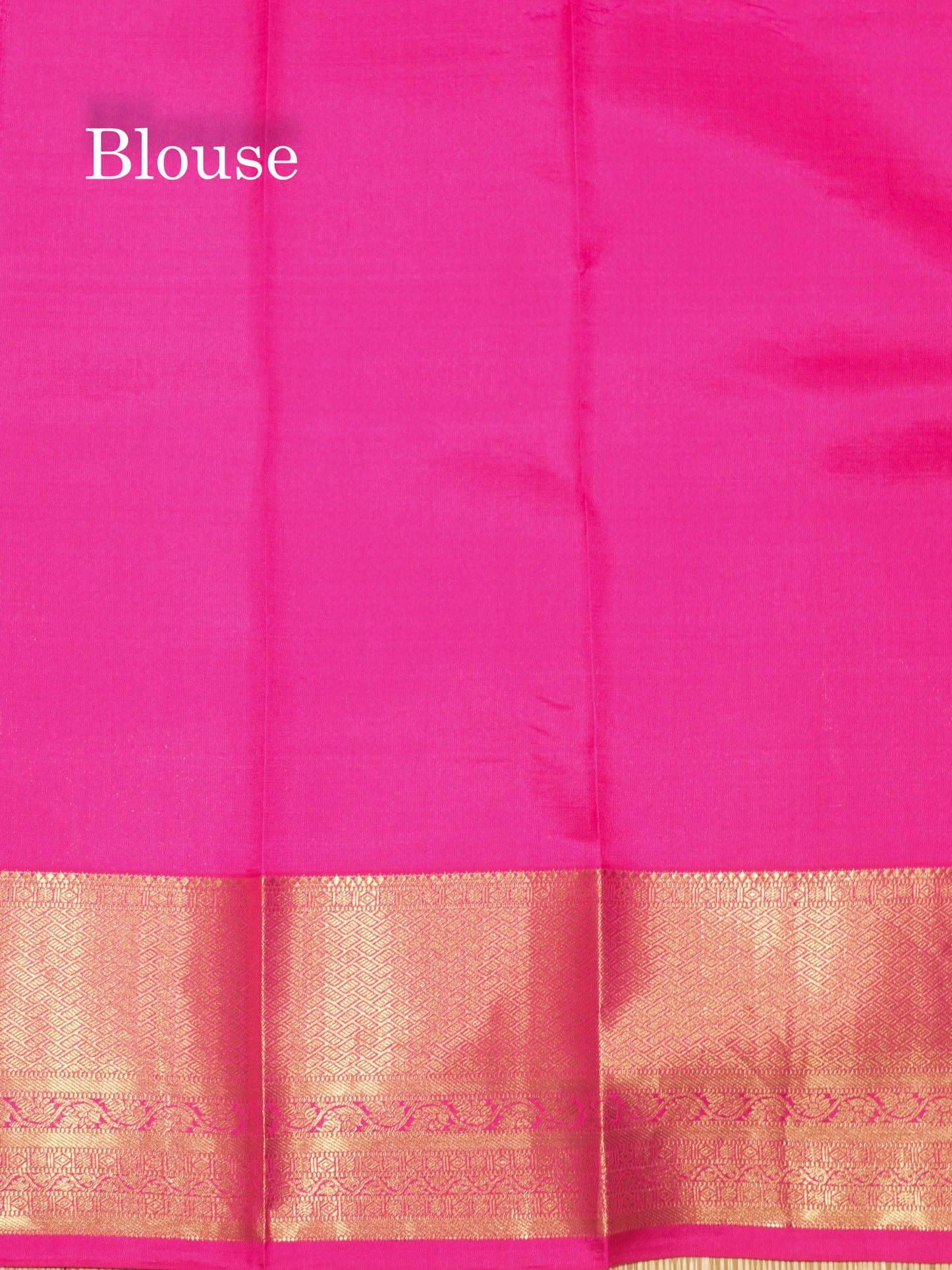 Magenta Pink Colour Pure Kanjivaram Silk Saree With Gold Zari Border