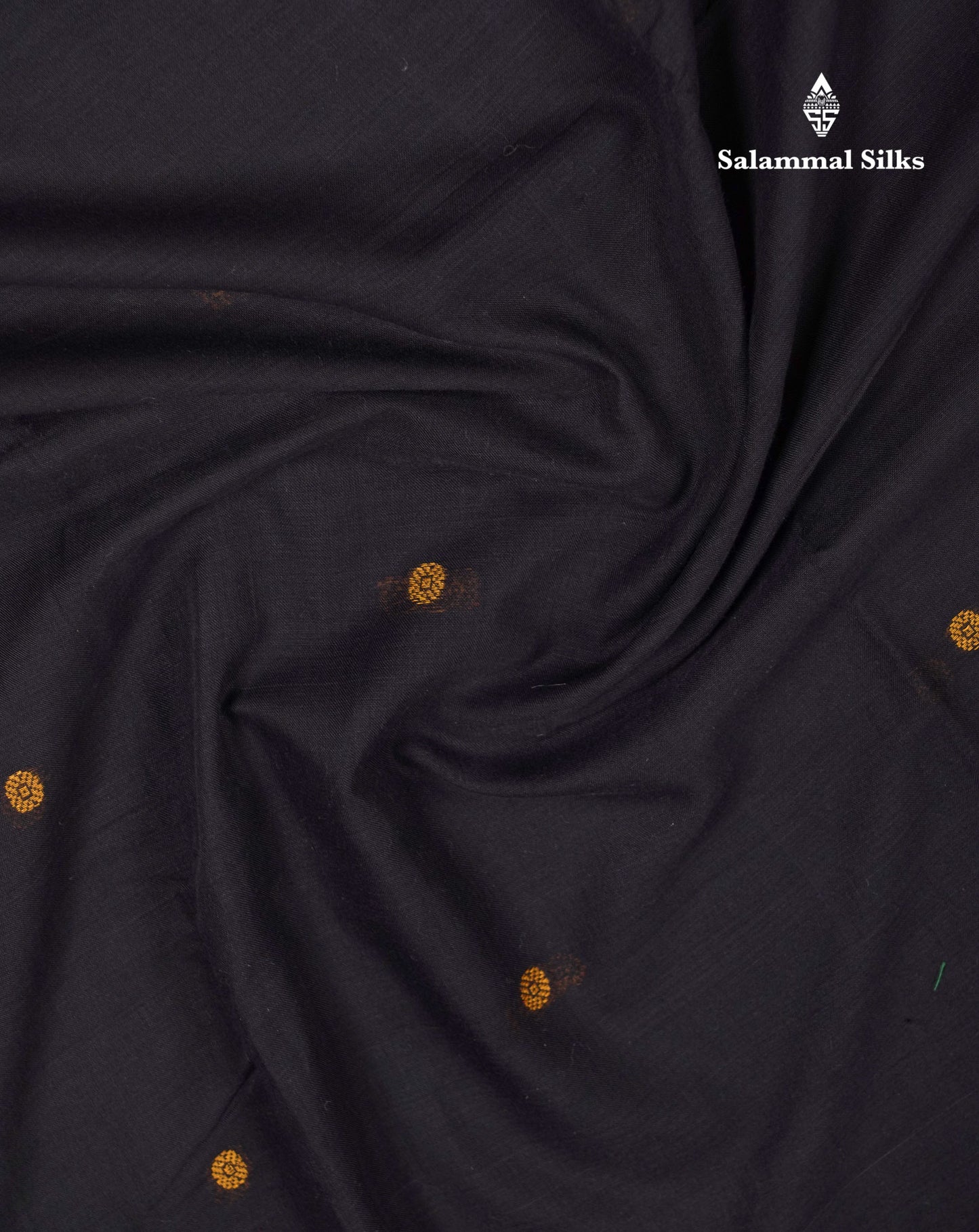 Beautiful Black Thread Work Butta Pure Cotton Saree With Contrast Maroon Traditional Border