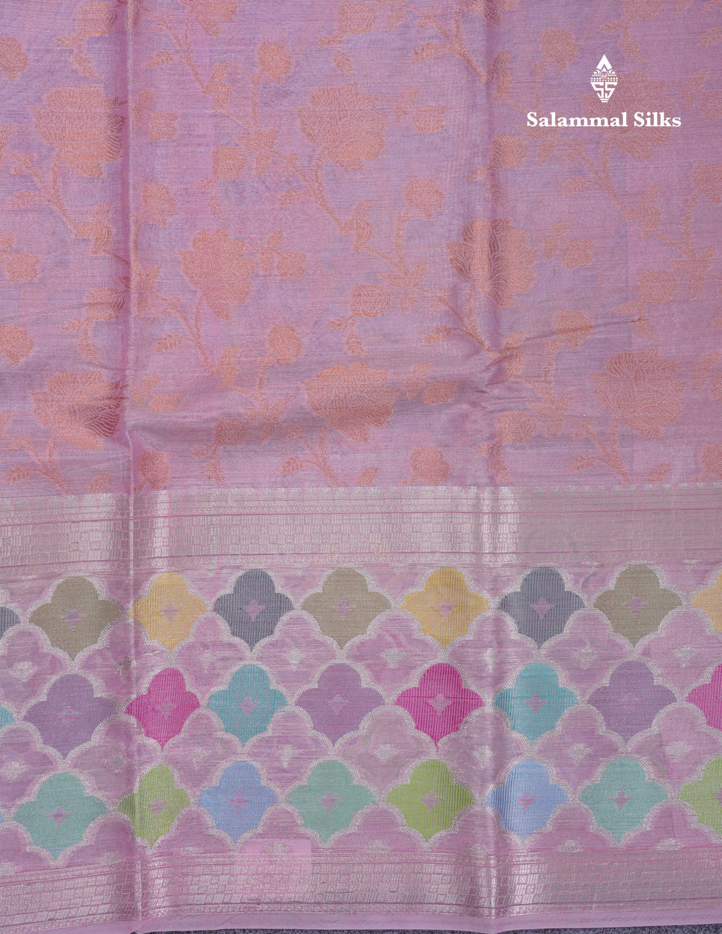 Beautiful Light Pink Tissue Silk Mix Saree With Menakari Work Border