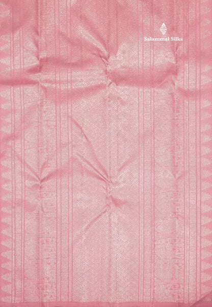 Kanjivaram Beautiful Sea Blue Body Stripe Buttas Pure Silk Saree With Baby Pink Blouse