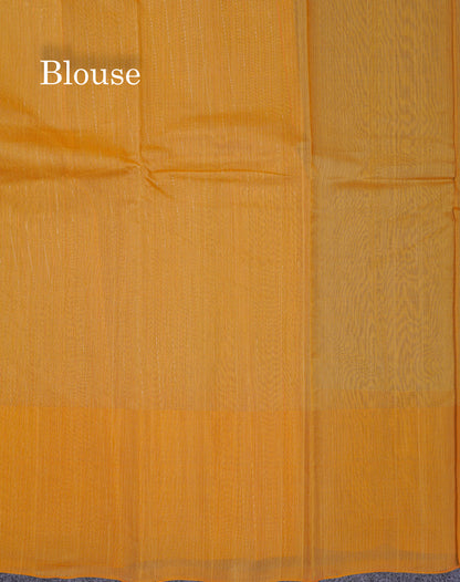 Beautiful Sandal Pure Cotton Saree With Contrast Mustard Yellow One Side Border