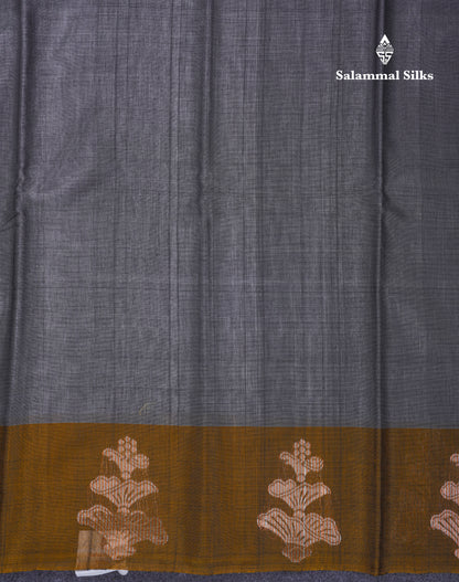 Beautiful Moss Green Pure Cotton Saree With Contrast Light Green One Side Border