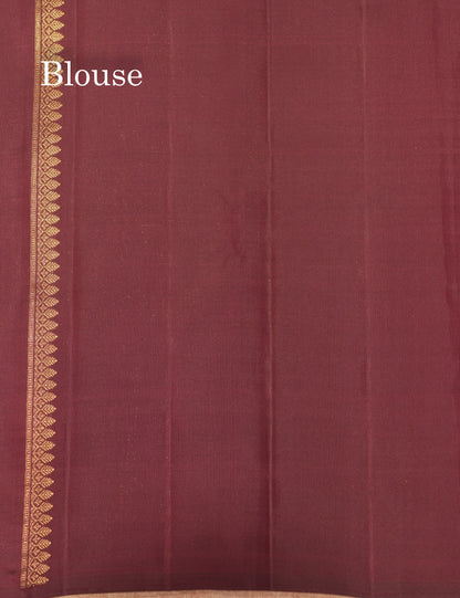 Kanjivaram Beautiful Sea Blue Body Stripe Buttas Pure Silk Saree With Baby Pink Blouse