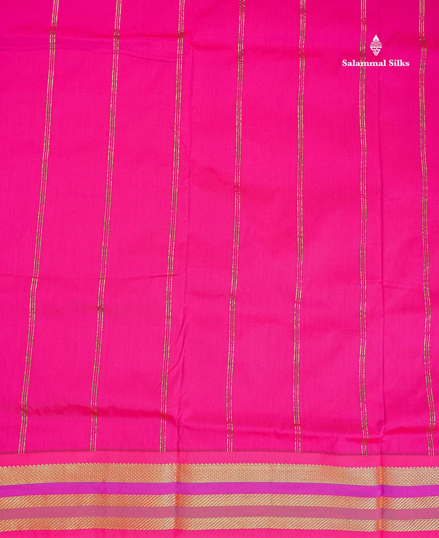Semi Silk Saree - Chilly Red Colour Body Plain With Contrast Green Traditional Border | 10 Yards