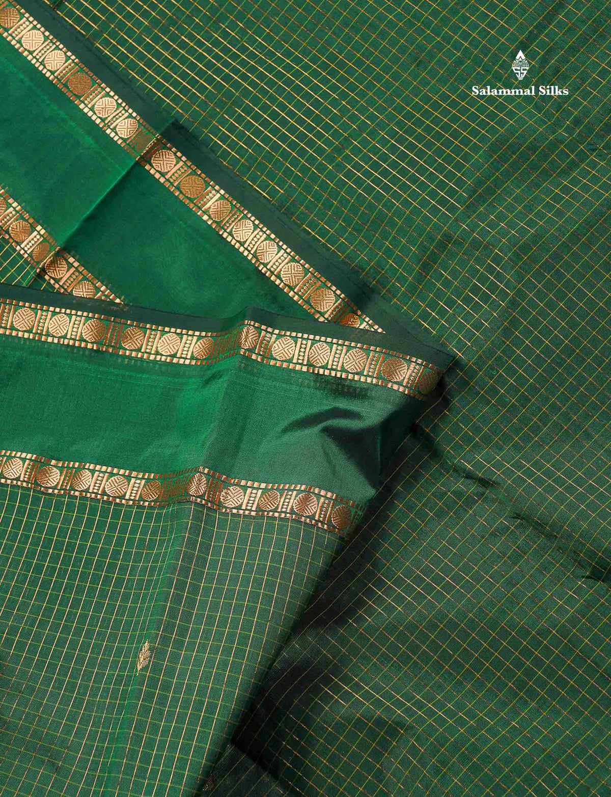 Semi Silk Saree - Wine Colour Body Small Checks With Butta & Traditional Rettapet Border