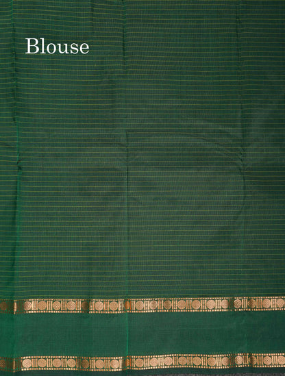 Semi Silk Saree - Wine Colour Body Small Checks With Butta & Traditional Rettapet Border