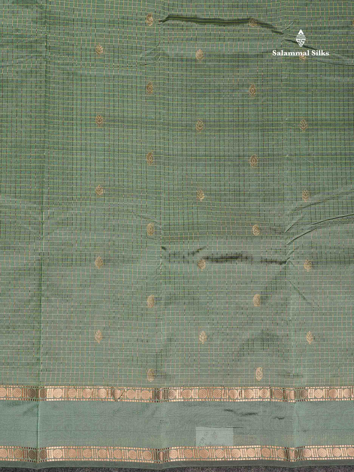 Semi Silk Saree - Wine Colour Body Small Checks With Butta & Traditional Rettapet Border