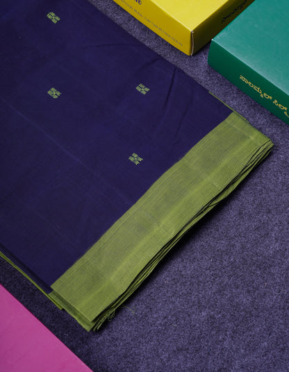 Beautiful Dark Maroon Thread Work Butta Handloom Pure Cotton Saree With Contrast Mustard Yellow Blouse