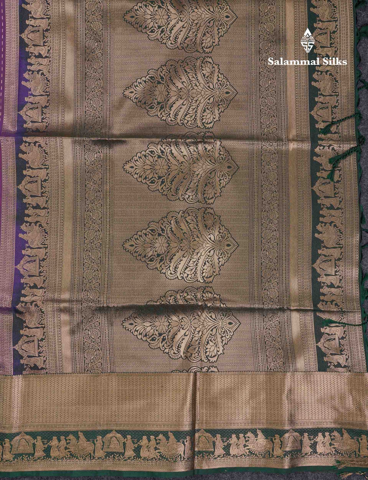 Beautiful Maroon Silver & Gold Zari Semi Soft Silk Saree With Contrast Bottle Green Traditional Pallaku  Evening Morning Border