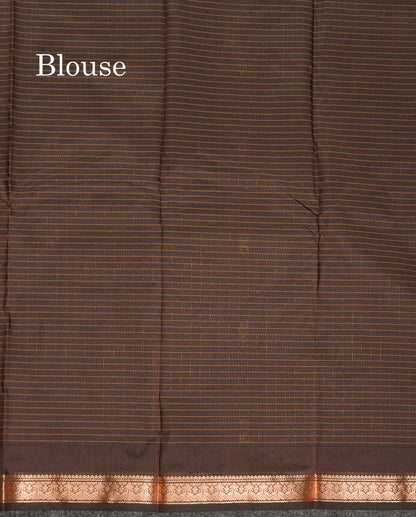 Semi Silk Saree - Olive Mustard Yellow Colour Body Small Checks With Butta & Traditional Small Border