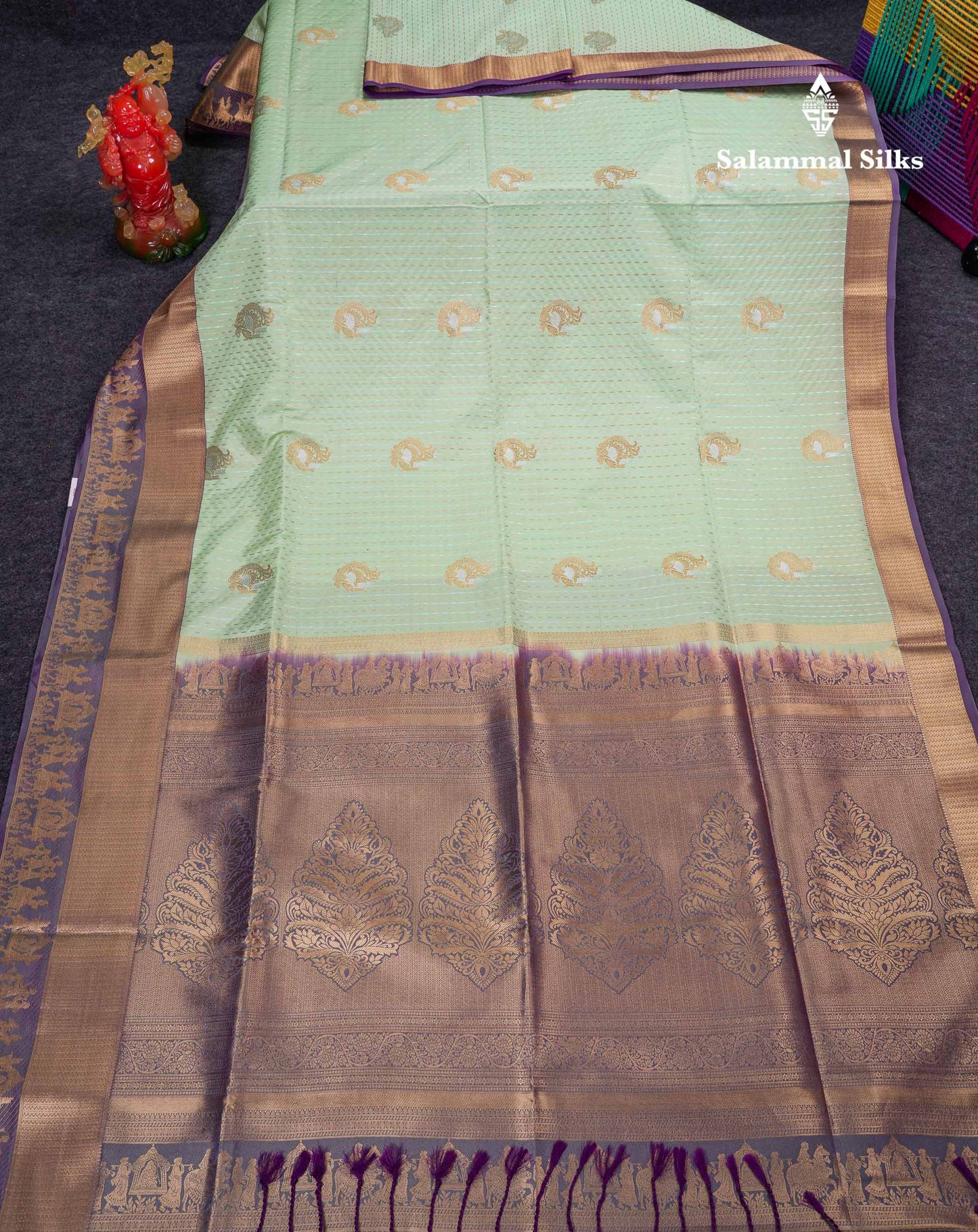 Beautiful Maroon Silver & Gold Zari Semi Soft Silk Saree With Contrast Bottle Green Traditional Pallaku  Evening Morning Border