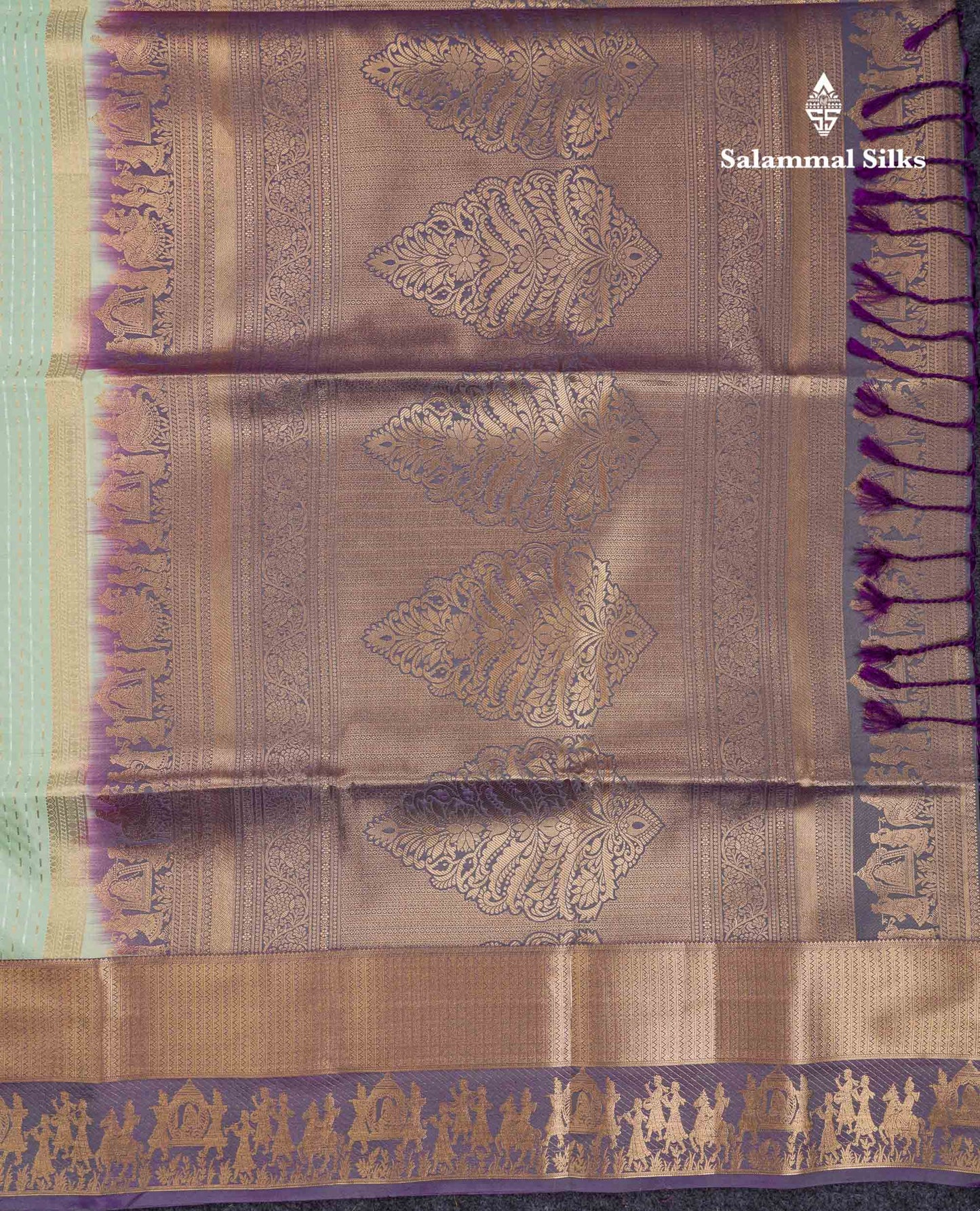 Beautiful Maroon Silver & Gold Zari Semi Soft Silk Saree With Contrast Bottle Green Traditional Pallaku  Evening Morning Border