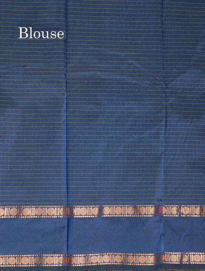 Semi Silk Saree - Wine Colour Body Small Checks With Butta & Traditional Rettapet Border